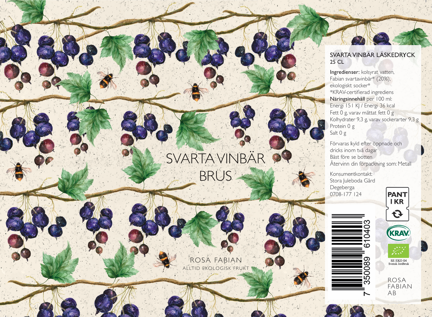 Svartvinbär Brus 25cl